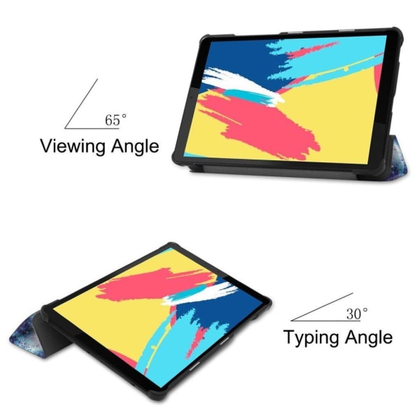 Lenovo Tab M8 viileä kuvio nahkainen läppäkotelo - Tähtitaivas Multicolor