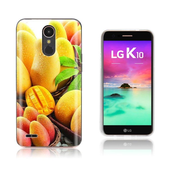 LG K10 2017 softlyfit præget TPU-etui - Mango Yellow
