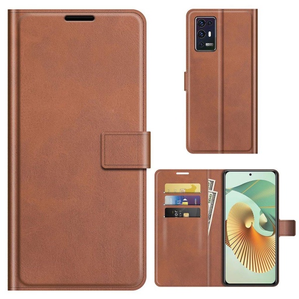 Wallet-style Læder Etui til Zte Axon 30 Pro 5g - Brun Brown