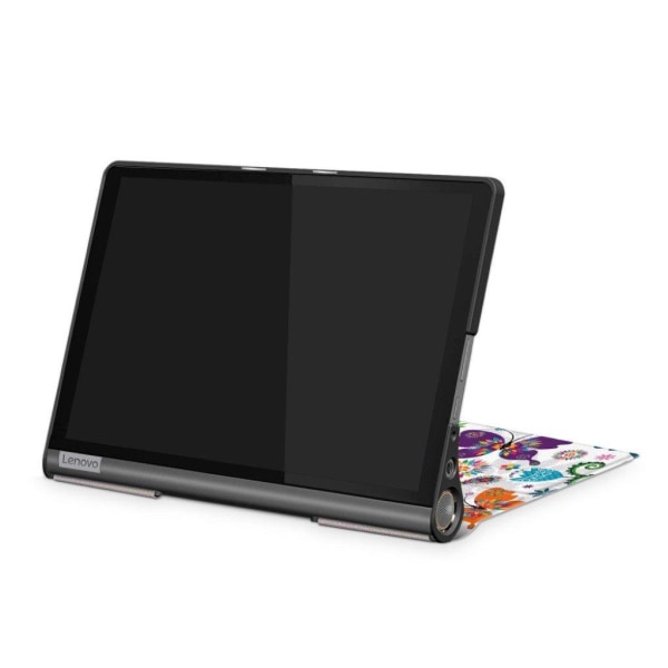 Lenovo Yoga Smart Tab 10.1 kolminkertainen kuvio nahkainen flip-kotelo - Perhoset Ja Kukkia Multicolor