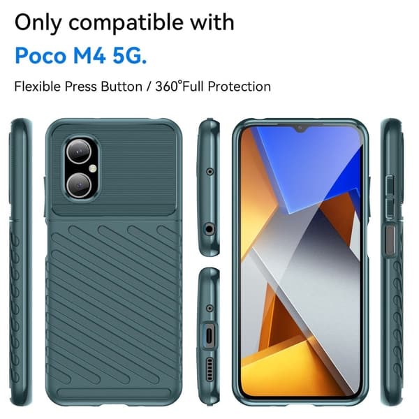 Thunder Xiaomi Poco M4 5g Suojakotelo - Vihreä Green