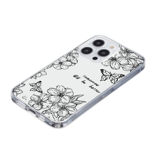 Vibe iPhone 16 Pro Max -kansi - Perhonen Kukka Black
