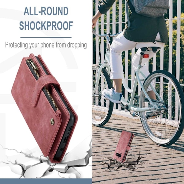 CaseMe Samsung Galaxy S10 Plus etui med lynlås og pung - Rød Red