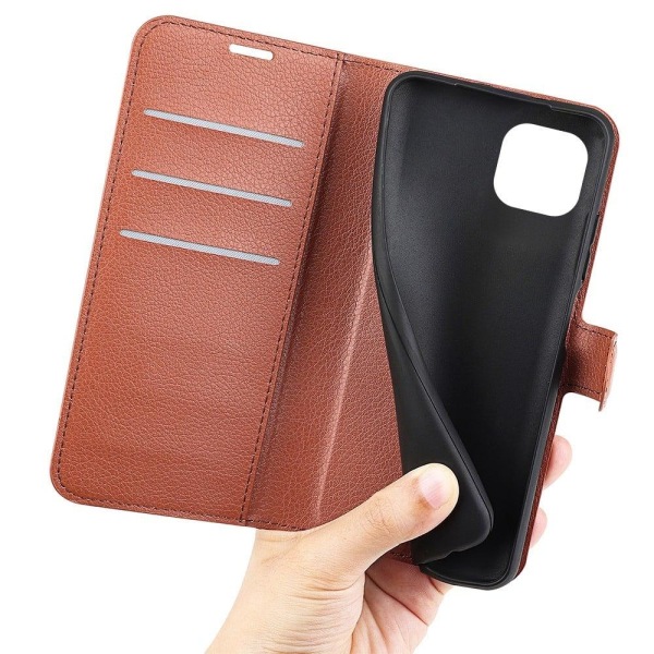 Klassisk iPhone 14 flip etui - Brun Brown