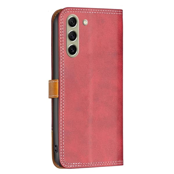 BINFEN tofarget læretui for Samsung Galaxy S21 FE - Rød Red