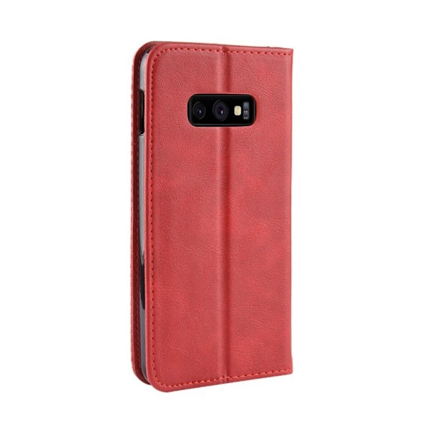 Samsung Galaxy S10e vintage stil læder flip etui - Rød Red