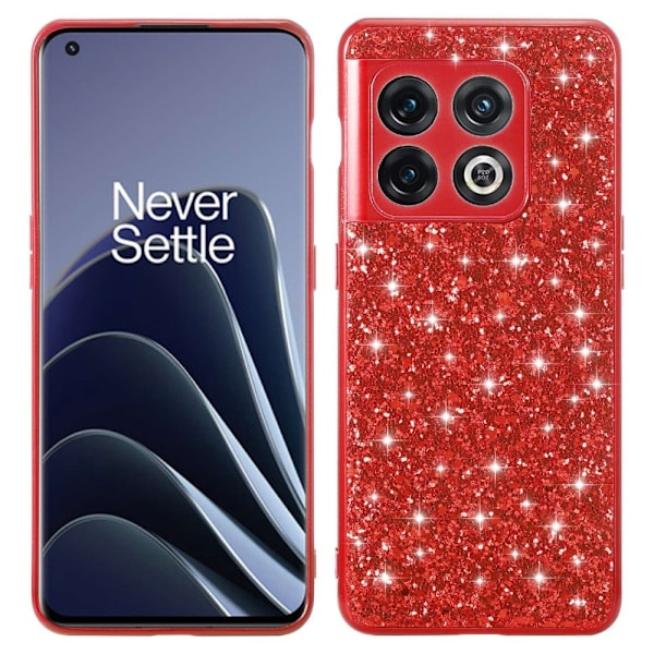 Glitter OnePlus 10 Pro Suojakotelo - Punainen Red