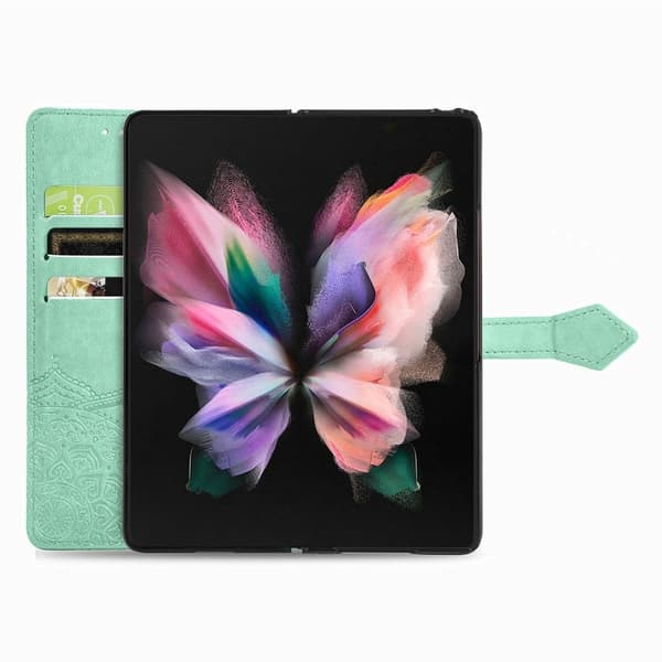 Mandala Samsung Galaxy Z Fold5 læderetui - Grøn Green