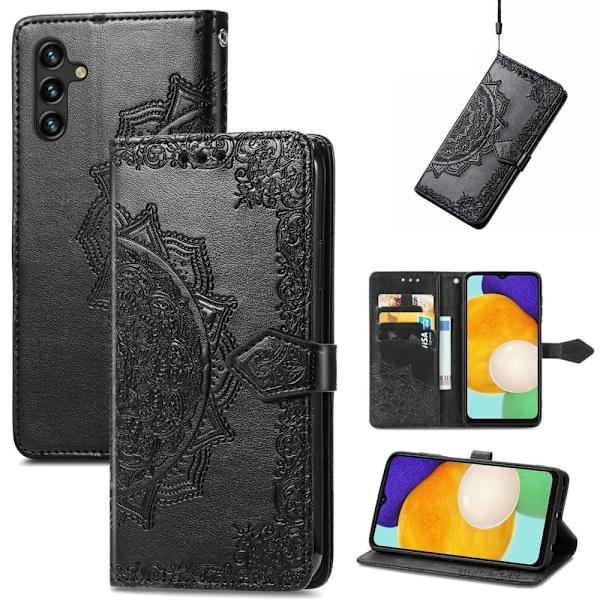 Mandala läder Samsung Galaxy A13 5G fodral - Svart Svart