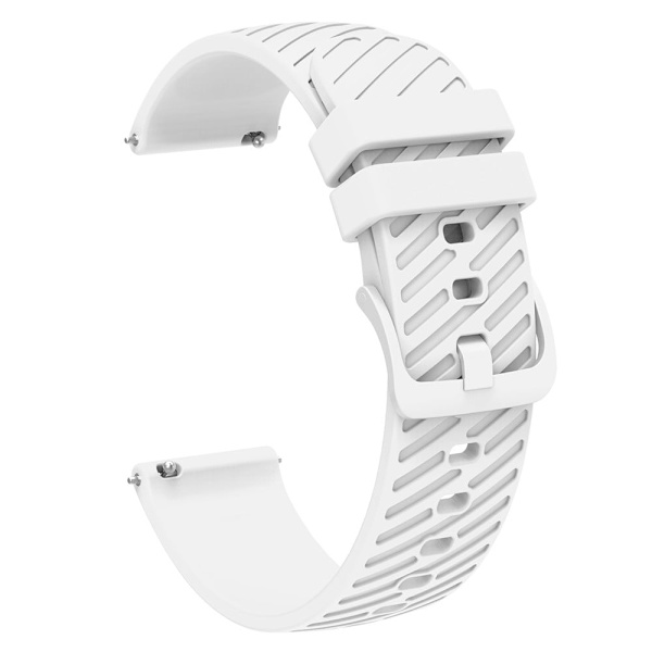 22 mm universal silikonerem med teksturmønster - Hvid White