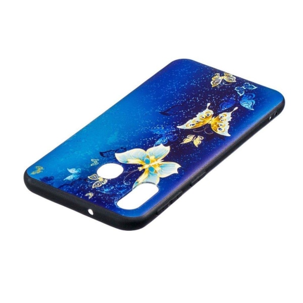 Imagine Samsung Galaxy M20 cover - Sommerfugl Mønster Blue