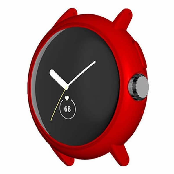 Google Pixel Watch hård ramme med kantbeskyttelse og 20 mm adapterforbindelse - Rød Red