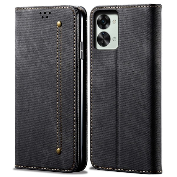 Jeans OnePlus Nord 2T flip case - Musta Black