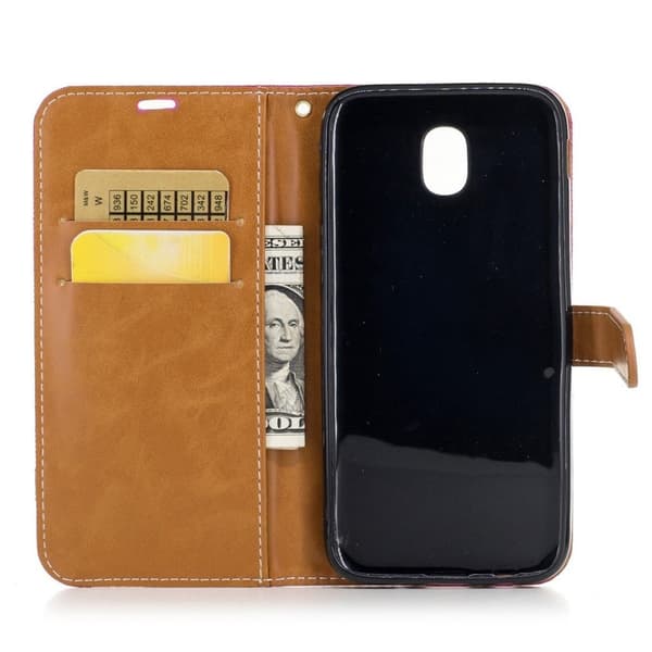 Samsung Galaxy J5 (2017) Etui laget av kunstlær og silikon – Rosa Purple