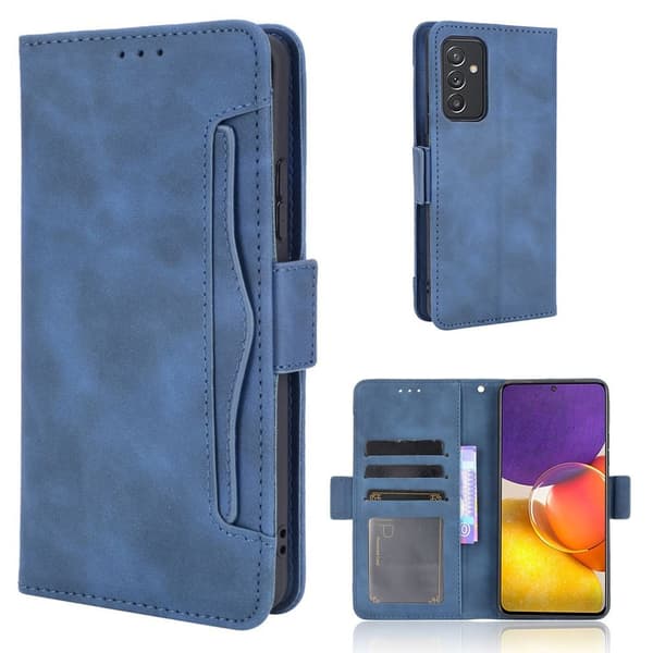 Modern-styled Lær Lommebok Etui til Samsung Galaxy Quantum 2 / A82 5g - Blå Blue