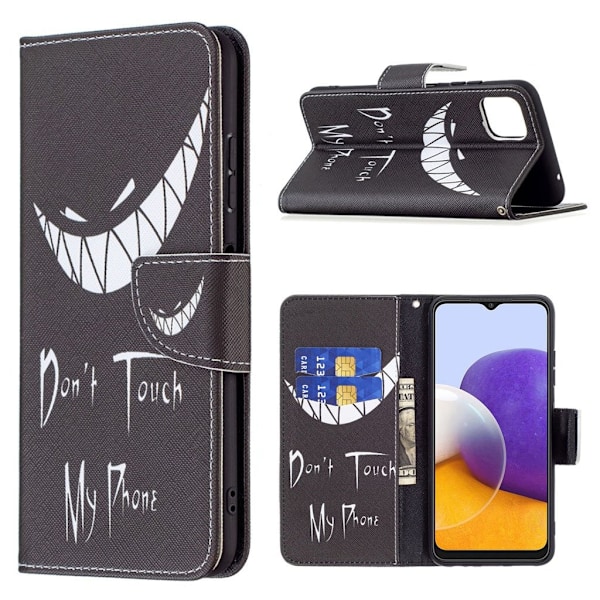 Wonderland Samsung Galaxy A22 5G flip etui - Ondt Grin Black