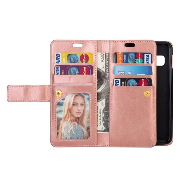 Samsung Galaxy S10 multi-slot plånboksfodral i läder - rosa guld Rosa