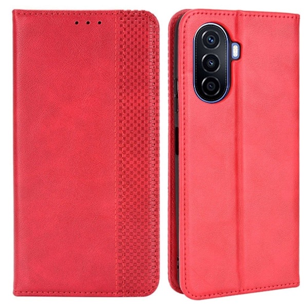 Bofink Vintage Huawei Nova Y70 Plus læderetui - Rød Red