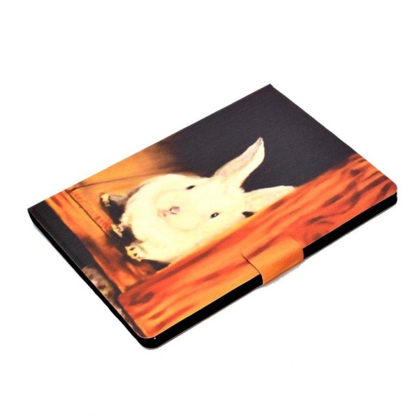 Lenovo Tab M10 pattern printing leather case - Rabbit Orange