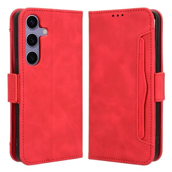 Samsung Galaxy S25 Plus moderni nahkainen lompakkokotelo - Punainen Red