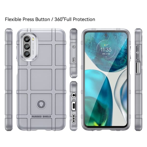 Rugged Shield Motorola Moto G52 kotelot - Harmaa Silver grey