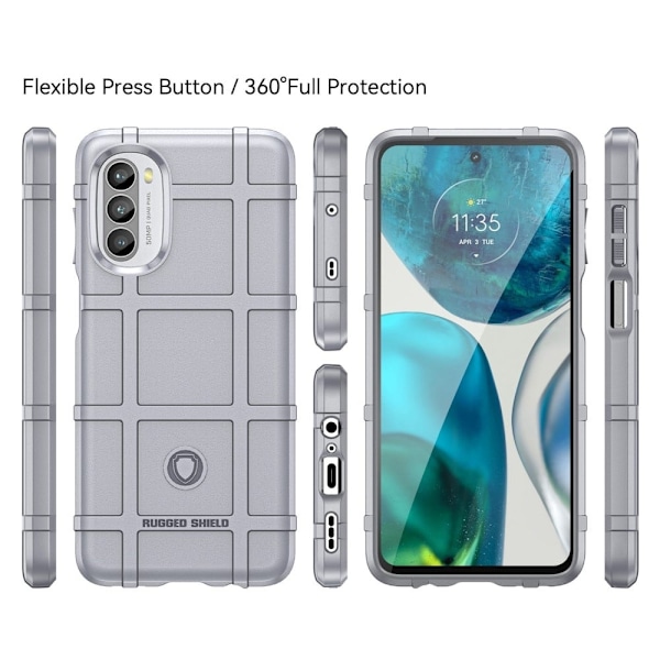 Rugged Shield Motorola Moto G52 skal - Silver/Grå Silvergrå