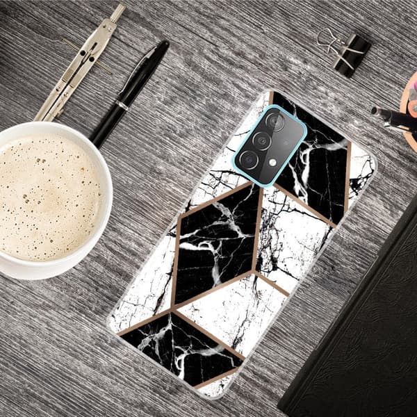 Marble Samsung Galaxy A13 4G Suojakotelo - Musta And Valkoinen Diamond Multicolor