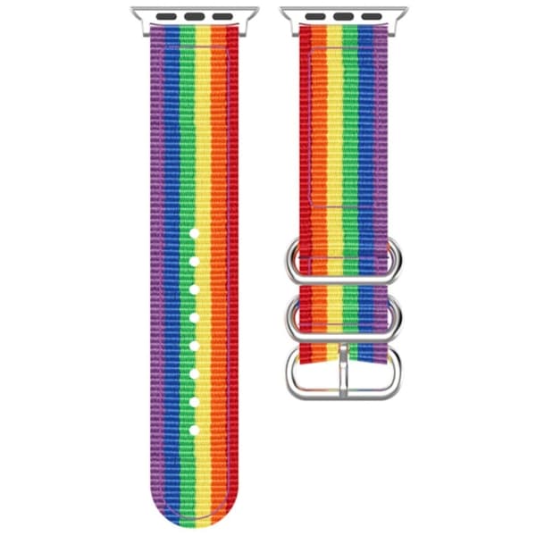 Apple Watch (41 mm) klokkerem med tre striper - Regnbue Multicolor