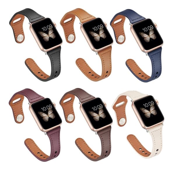 Urrem i ægte læder til Apple Watch Series 6 / 5 44mm - Brun Brown