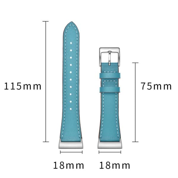 Fitbit Charge 3 slitstarkt klockarmband i äkta läder - Blå Blå