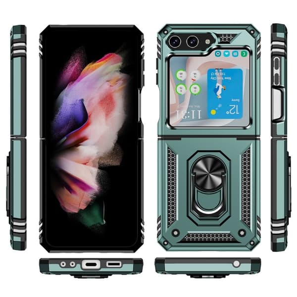 Bofink Combat Samsung Galaxy Z Flip5 Etui - Svartgrønn Green