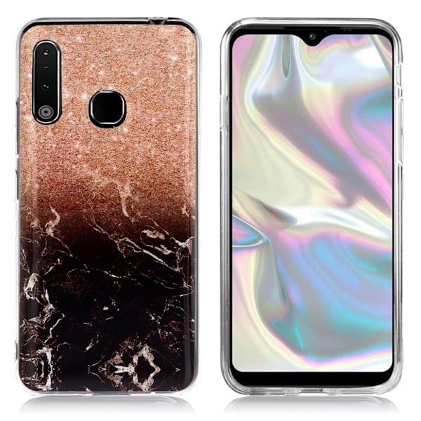 Marble Samsung Galaxy A70e Cover - Blomme / sort marmor Black