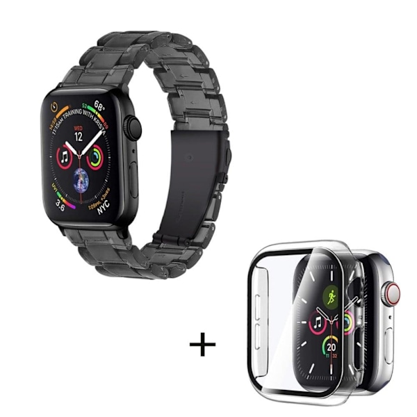 Apple Watch SE 2022 (40 mm) urrem med 3 perler i resin med klart cover - Gennemsigtig Sort Black