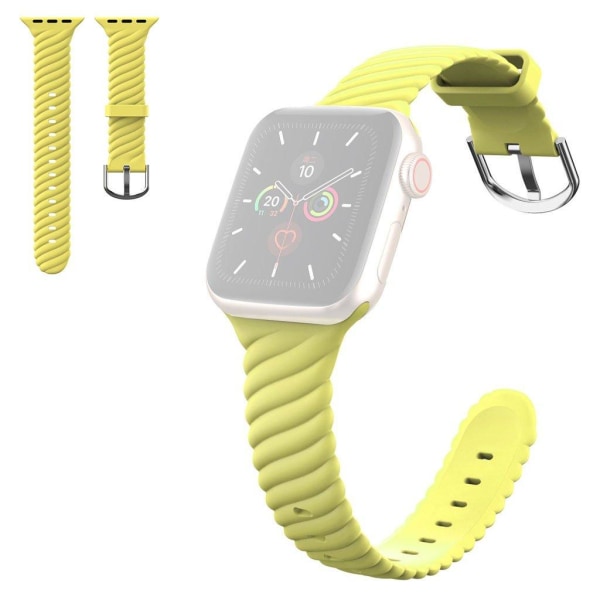 Apple Watch 42mm - 44mm cool twist style silicone watch strap - Yellow