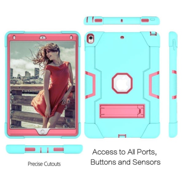 iPad Air (2019) shockproof hybrid case - Cyan / Rose Green