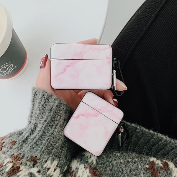 Airpods Pro-etui med marmormønster - Rosa Pink