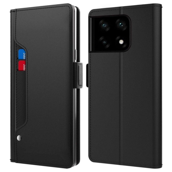 Phone Suojakotelo With Make-up Mirror And Slick Design For OnePlus 10 Pro - Musta Black