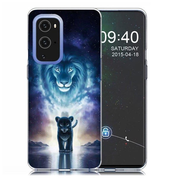 Deco OnePlus 9 Pro skal - Katt Och Lejon Blå