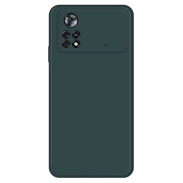 Avfasat gummerat anti-droppskydd för Xiaomi Poco X4 Pro 5G - Svartaktig Grön Grön