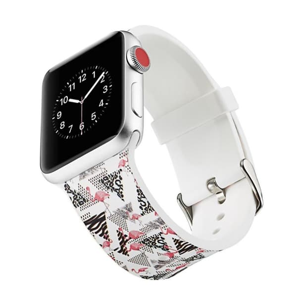 Apple Watch serie 4 44mm silikoneurrem - Flamingo Multicolor