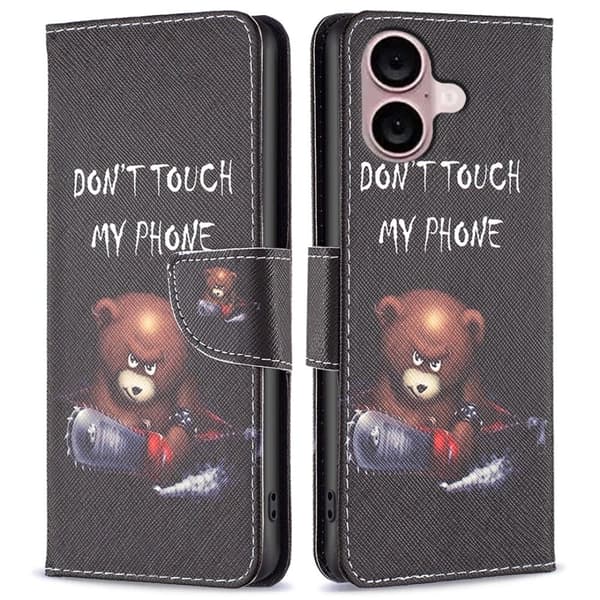 Wonderland iPhone 16 Plus flip etui - Bjørn Black