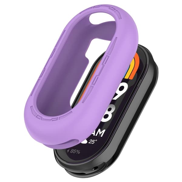 Xiaomi Mi Band 9 / 9 NFC Silikon Deksel Watch Frame Case Case Deksel Edge Protector - Lilla Purple
