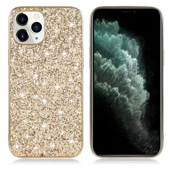 Glitter iPhone 12 Mini skal - Guld Guld