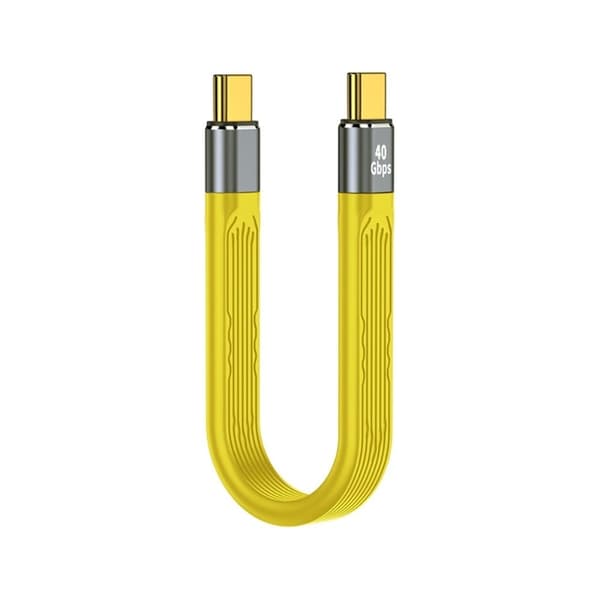 Universal 100W hurtigopladning 40Gps type-C til type-C FPC-kabel Yellow