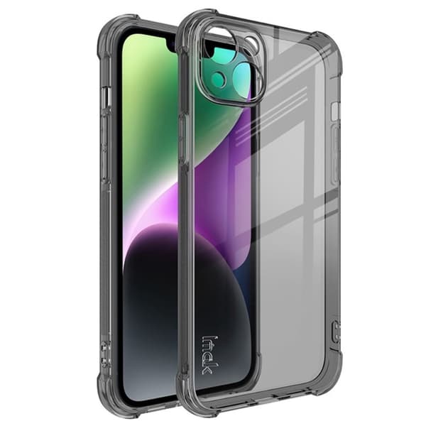 IMAK Airbag cover til iPhone 14 Plus - Gennemsigtig Sort Black