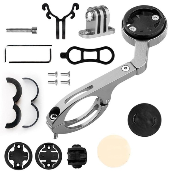 Bicycle GPS / Stopwatch accessory kit for Garmin / Bryton and Go Silvergrå