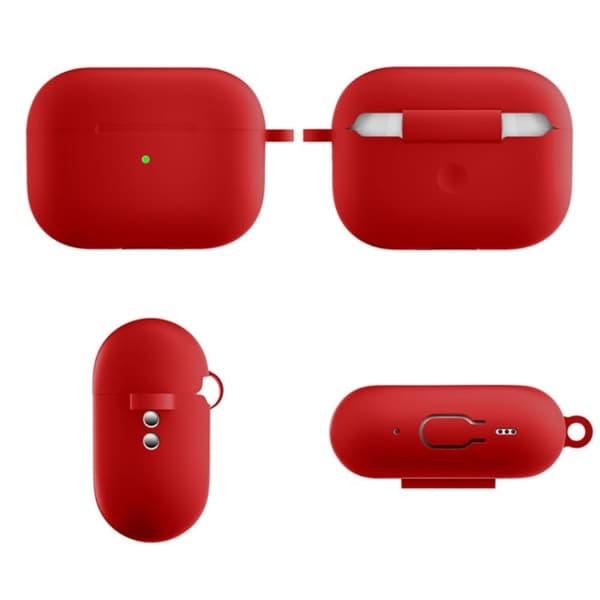 AirPods Pro 2 silikonetui med spenne - Rød Red