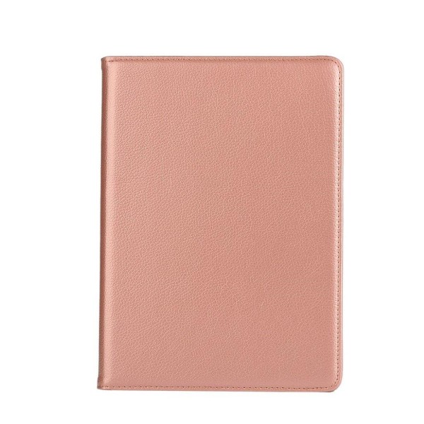 iPad (2017) (9.7") Litsi Pintainen Nahkakotelo Kääntyvällä Stand Pink