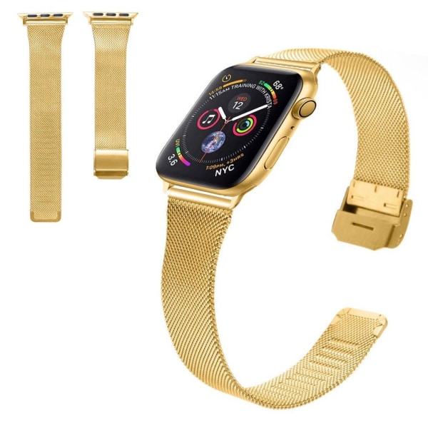 Apple Watch Series 3/2/1 42mm stainless steel watch band - Gold Guld