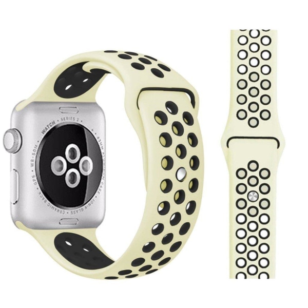 Apple Watch Series 5 / 4 44mm dual color watch band - Beige / Black Beige